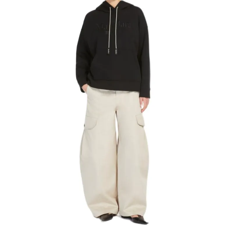 'S MAX MARA Agata Logo Embroidered Drawstring Hoodie-1