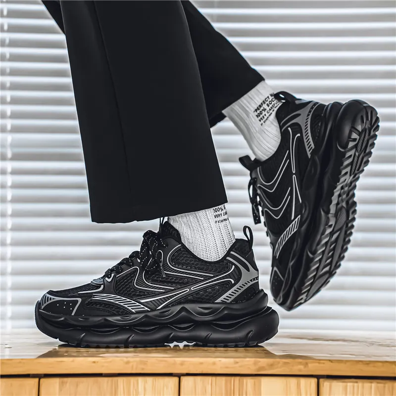 JKEM Breathable Height Increasing Low-Top Chunky Sneakers Men's-1