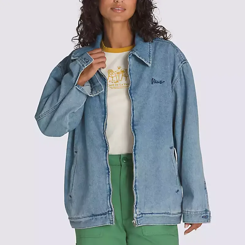 Vans Denim Jacket Women's Gray Blue-2