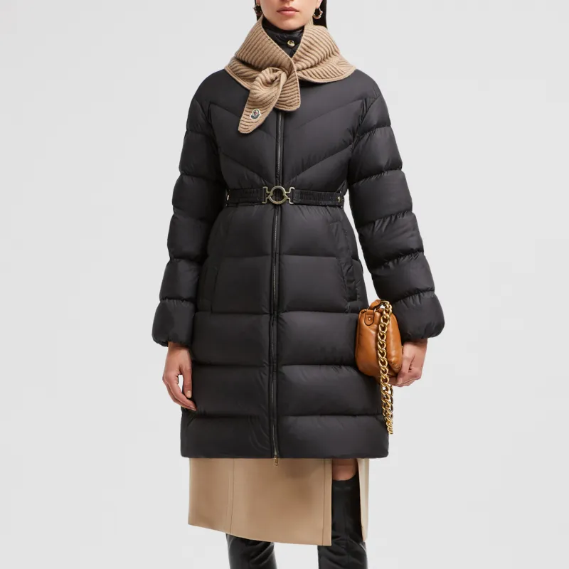 Moncler Brou Belted ZIp-Up Padded Coat-1
