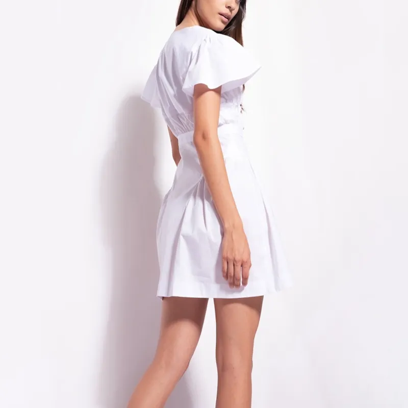 PINKO Short Sleeved Dresses Women's White-3