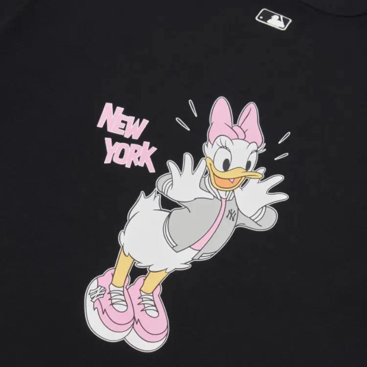 MLB X Disney Collaboration T Shirts Unisex Black-2