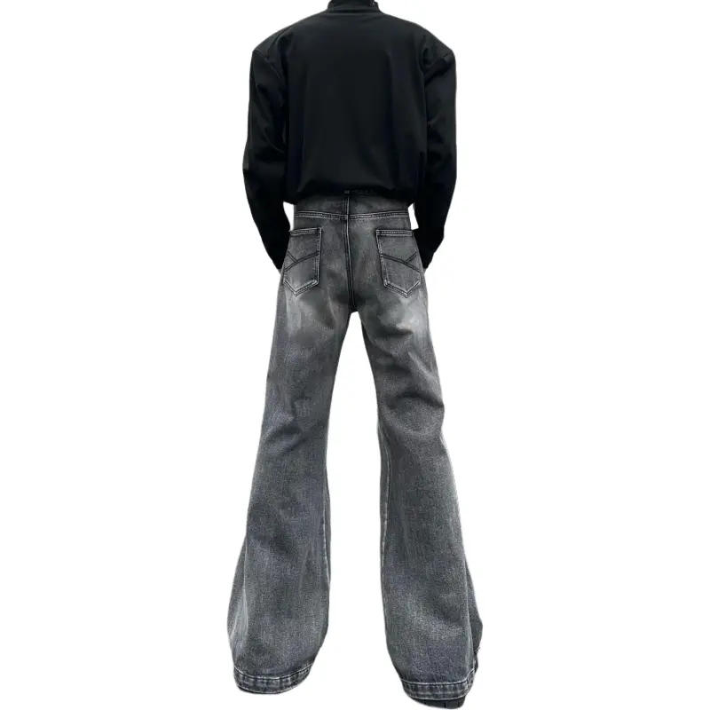 WELTER EXPERIMENT Classic Jeans Unisex Black Gray Tone-6