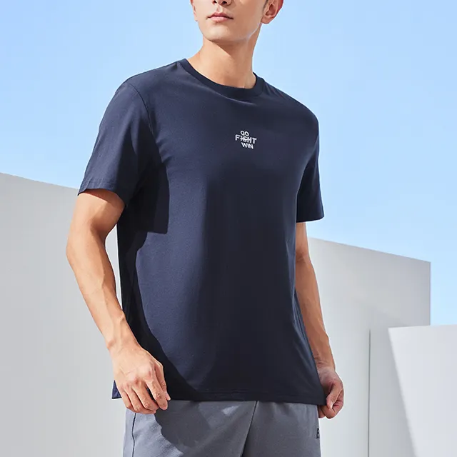Erke Comprehensive Training Collection Sports Lifestyle Collection T Shirt Men's Reef Blue-2