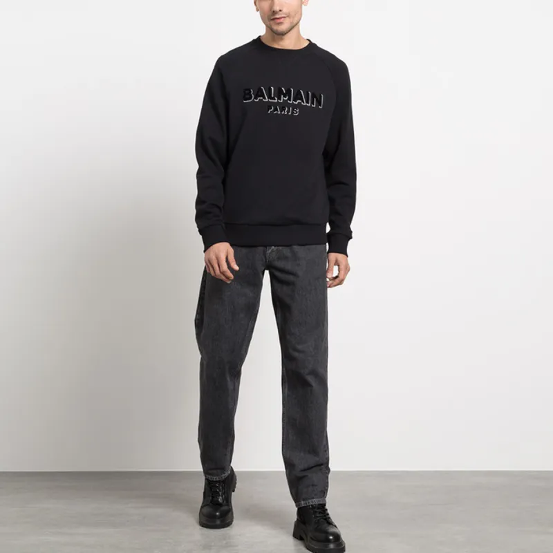 BALMAIN Logo print Crew neck Sweatshirt-1