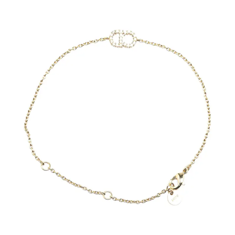 DIOR Rhinestone, Gold Plated Metal Bracelets Women's Gold-2