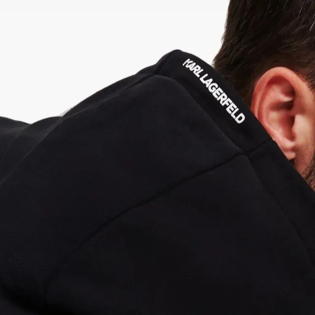 KARL LAGERFELD / Karl Lagerfeld Jeans Logo-patch Organic Cotton Hoodie-4