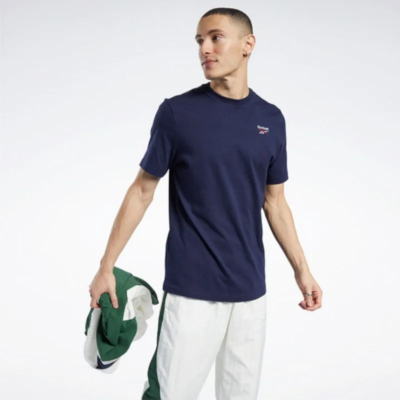 Reebok Set in Sleeve T Shirt Unisex Navy Blue-2
