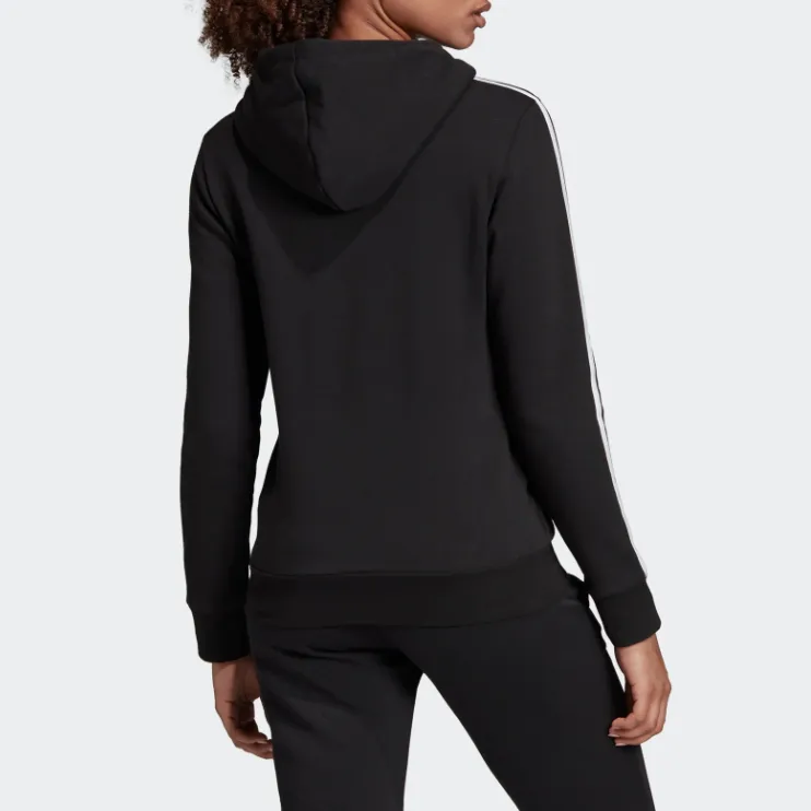 Adidas 3 Stripes Hoodie Sweatshirt Women's Black-5