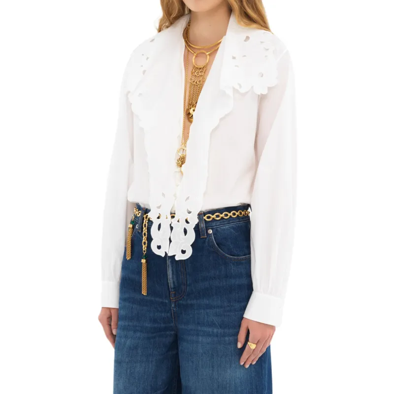 Chloé Embroidered Lavallière Shirt-2
