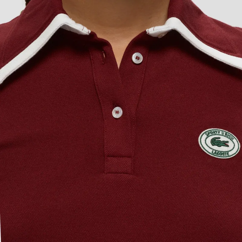 Sporty & Rich X LACOSTE Polo Shirts Women's Burgundy-3