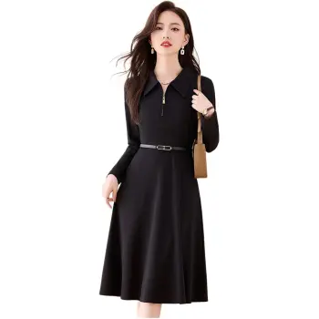 Fele.d Long Sleeved Dress Women's Black