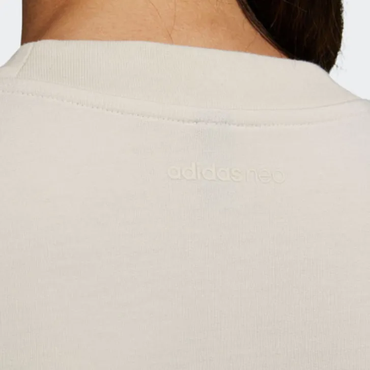 Adidas Neo Short Sleeved Dress Women's Ivory White-2