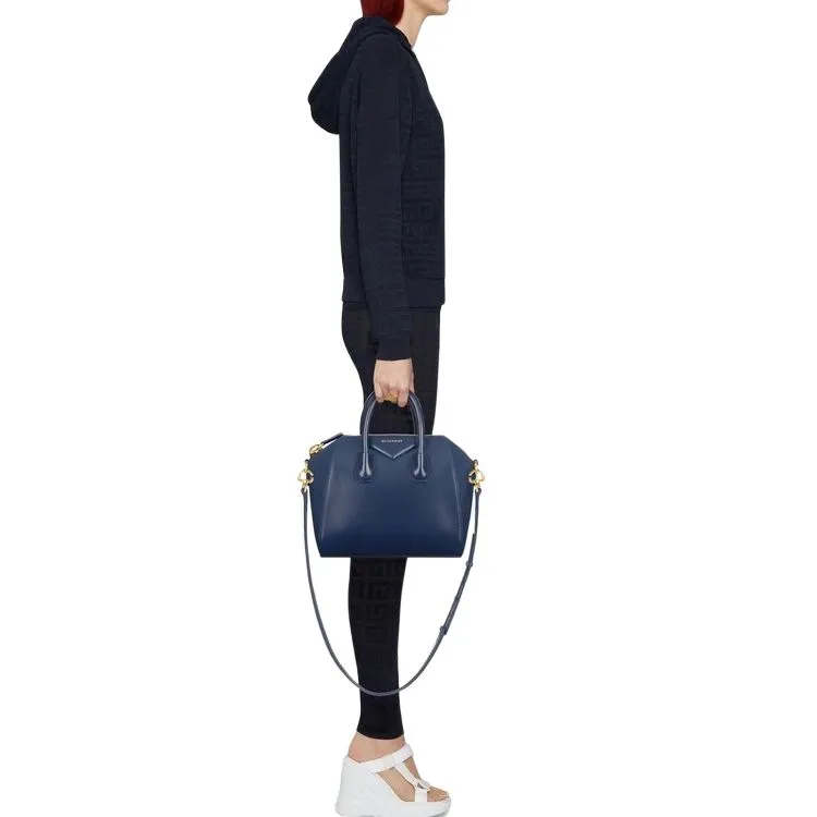 Givenchy Antigona Cow Leather Shoulder Bag Crossbody Bag Handbag Small Size Women's Marine Blue-4