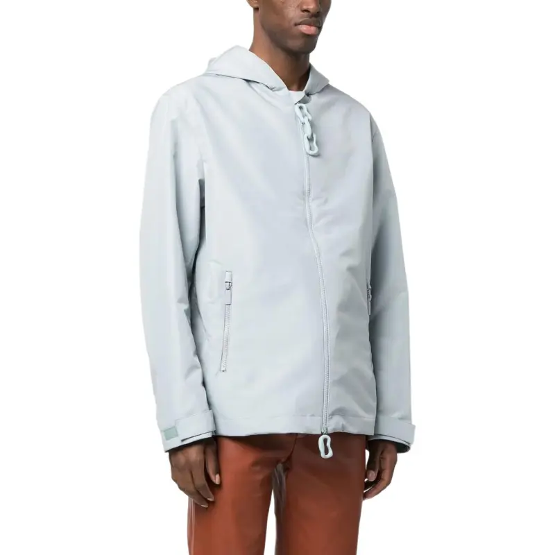 OFF WHITE Quote Zip Up Hooded Windbreaker-3