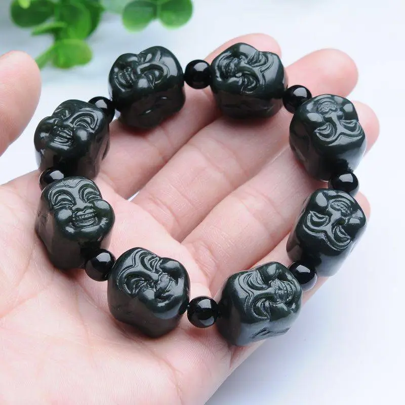 Grace Hetian Jade Bracelets Green Jade Unisex-4