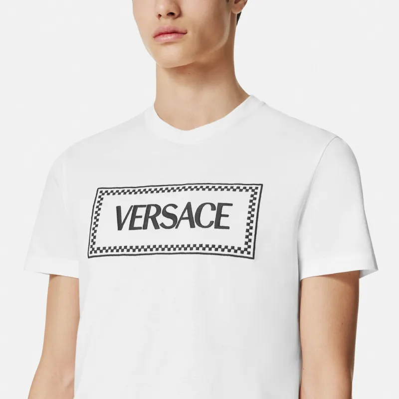 VERSACE Embroidered Logo Compact T Shirt-4