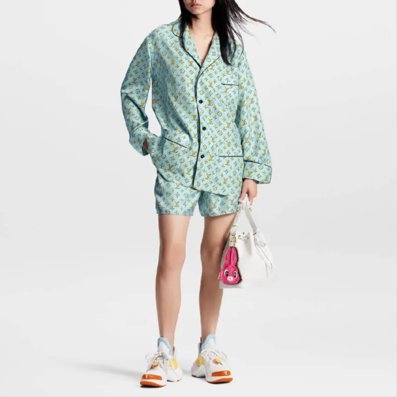 LOUIS VUITTON FW24 Casual Shorts Women's Cyan-3