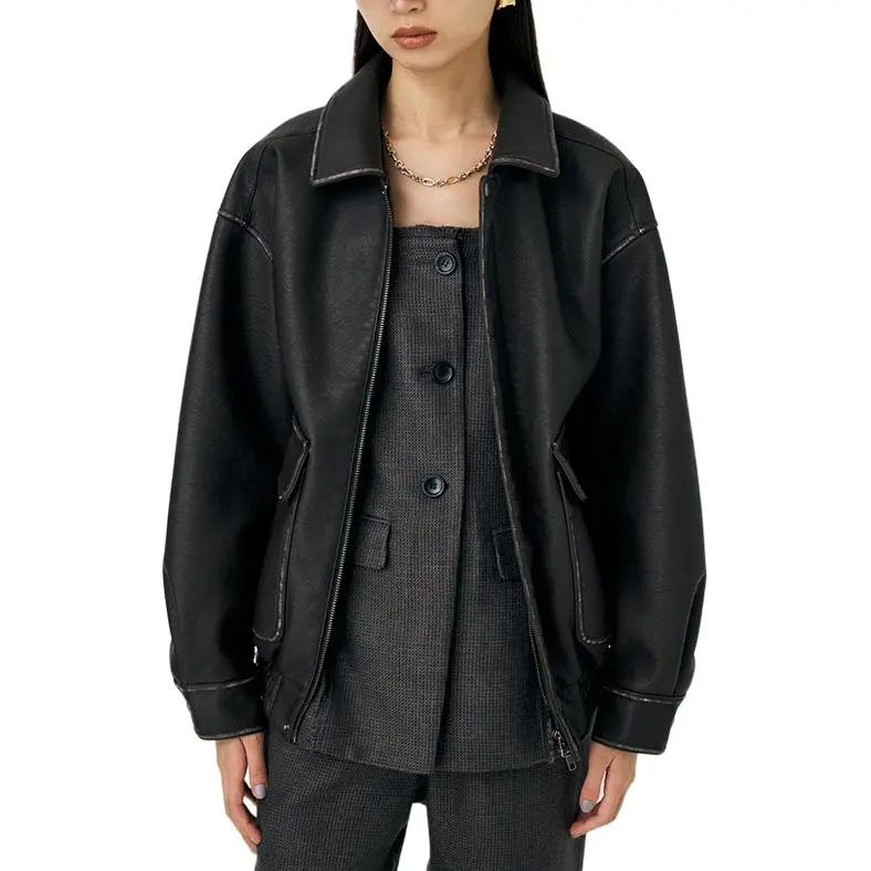 MOUSSY Leather Jackets Women's-1