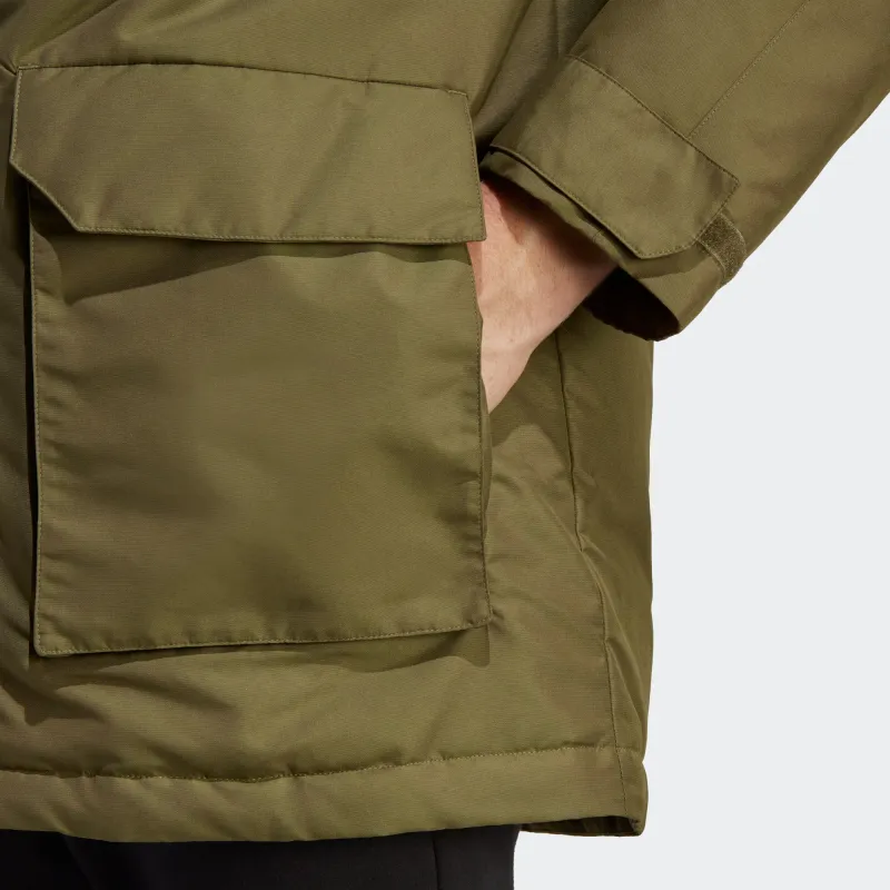 Adidas Down Jacket Men's Dark Olive Green-5