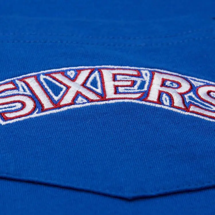 Mitchell & Ness x NBA Philadelphia 76ers T Shirt Unisex Blue-3