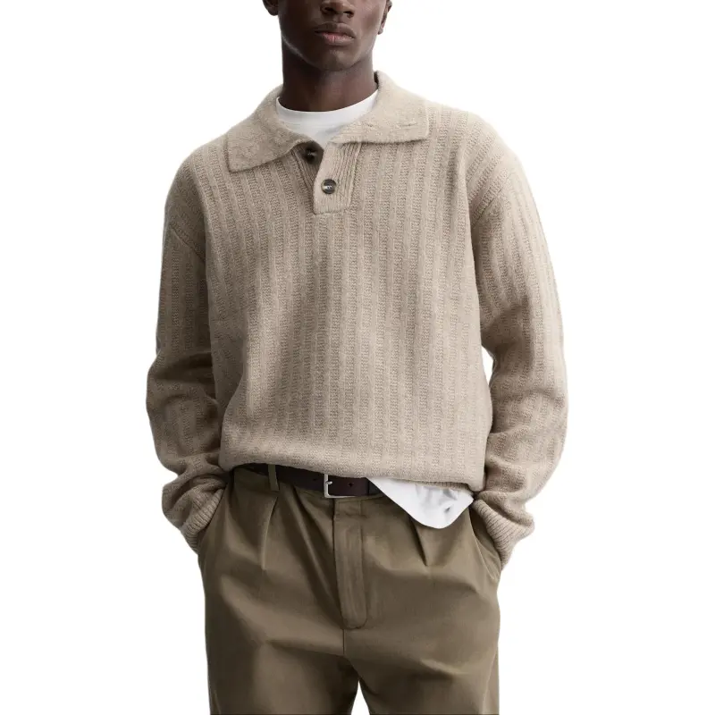 ZARA Polo Shirts Men Tan-2