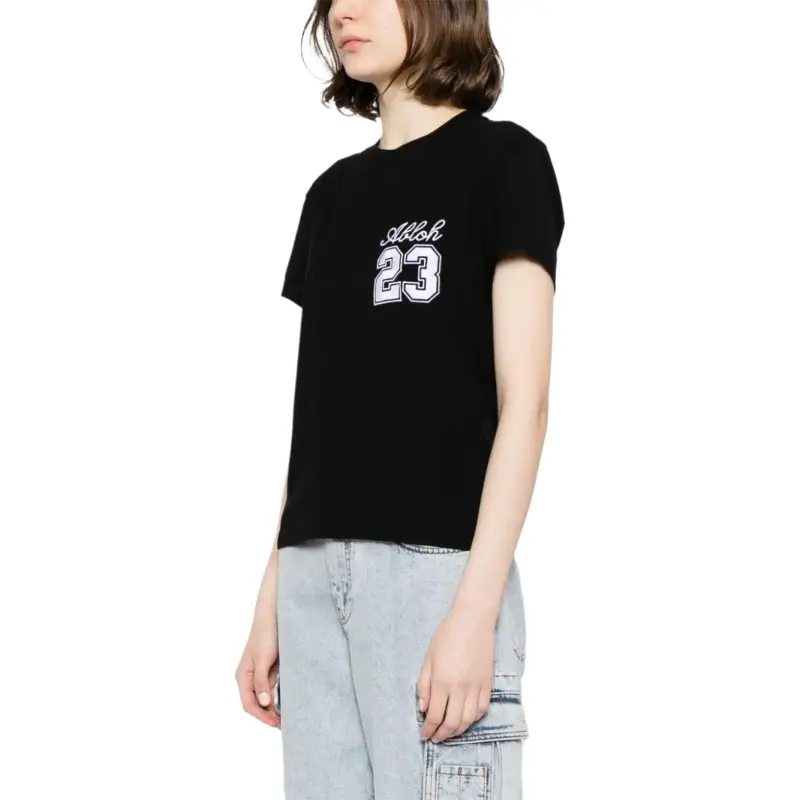 OFF-WHITE Logo Embroidered Crewneck T-Shirt-3