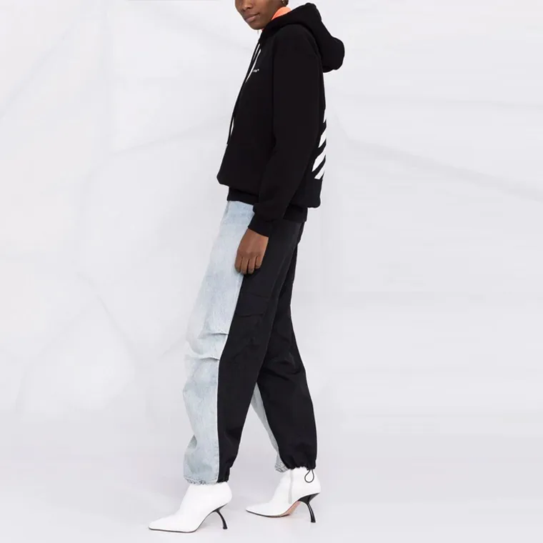 OFF WHITE Diag Regular Hoodie Black/White-3