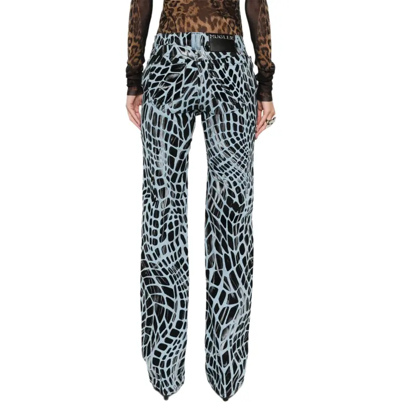 Mugler Velvet print Straight leg Jeans-4