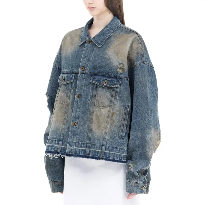WE11DONE Distressed Denim Jacket-2