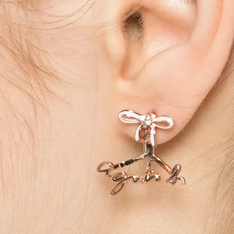 Agnès B. 'wrapped In Love' Bow Front back Earrings-2
