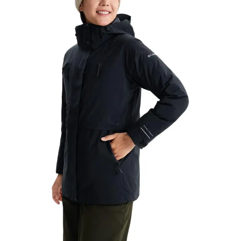 Columbia Thermal Rainproof Windbreaker Jacket Women's Black-3