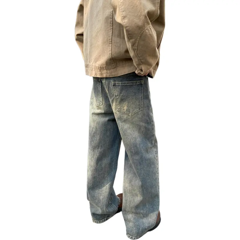 HOKLV Jeans Unisex Vintage Blue-2