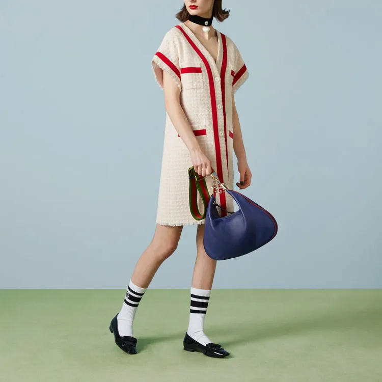 GUCCI Short Sleeved Dresses Women's Beige-1