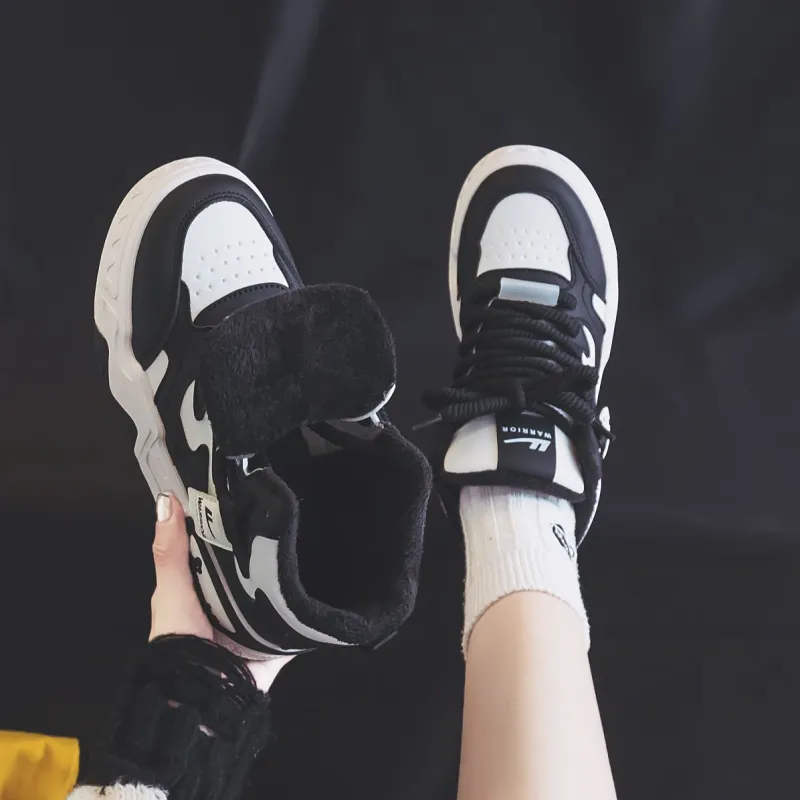 Warrior Warrior Warm Height Increasing High-Top Casual Shoes Women's-27
