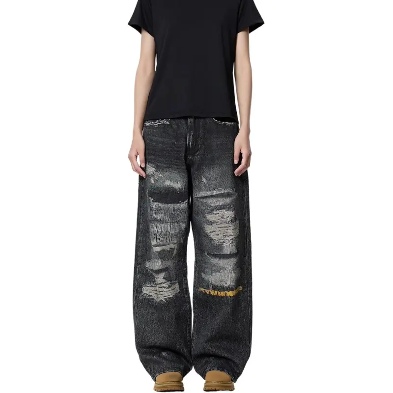 VINMUK Jeans Unisex Black Gray Color-3