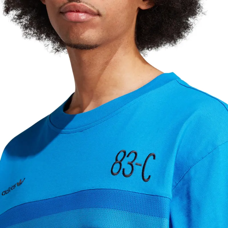 Adidas Originals T Shirts Men Bird Feather Blue-4