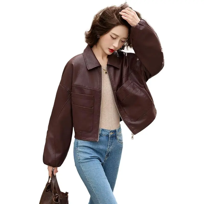 Yi Mengyuan Leather Jacket Women's-3