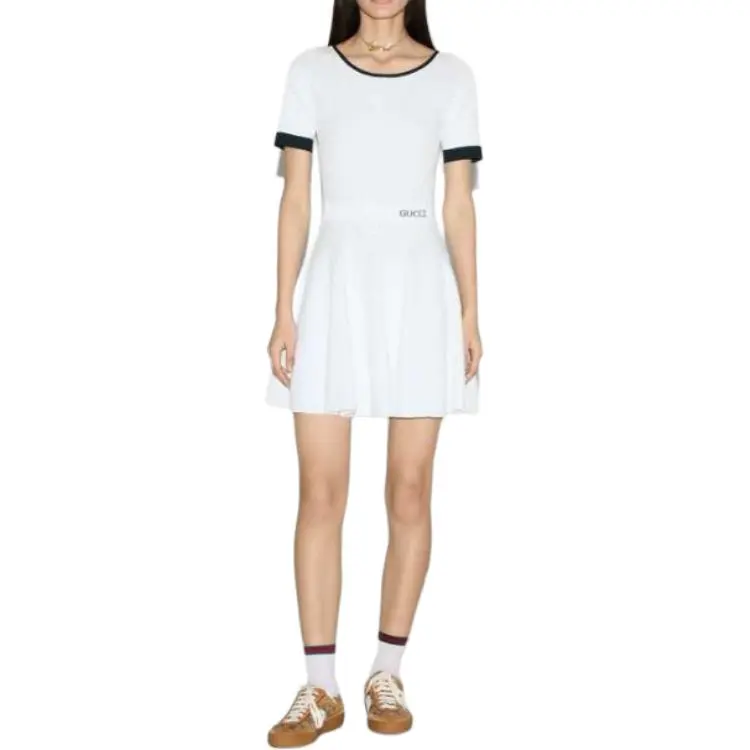 GUCCI SS25 Short Sleeved Dress Women's White-1