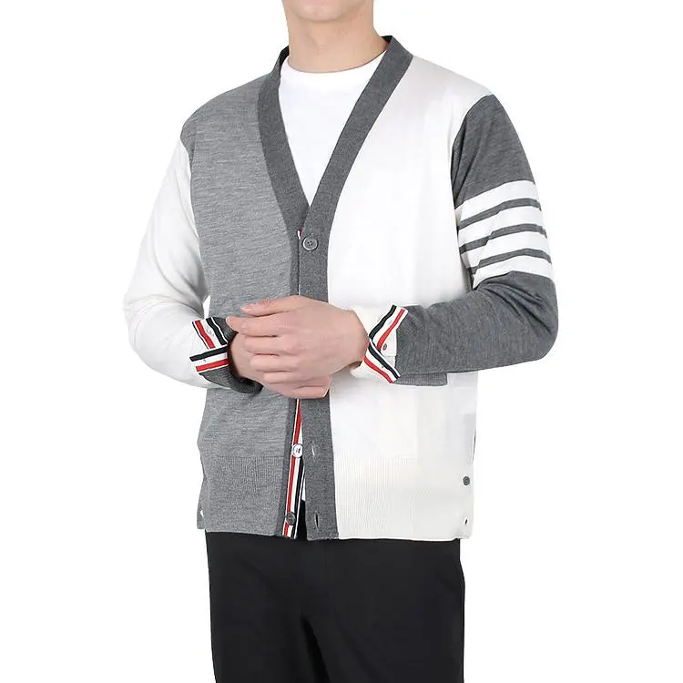 THOM BROWNE Colour Block Buttoned Cardigan-4