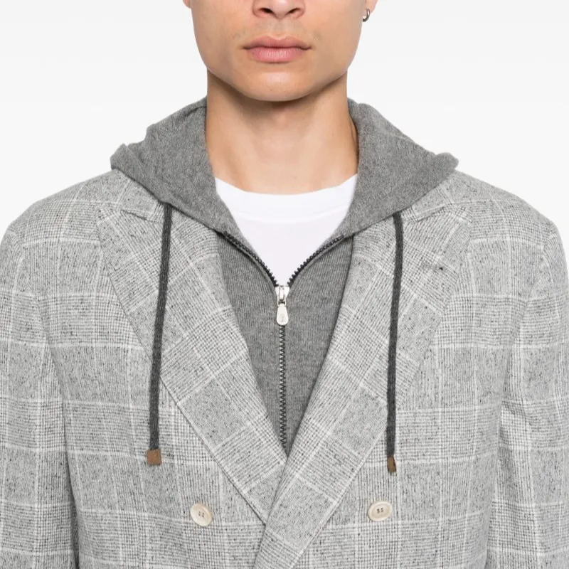 Brunello Cucinelli Prince Of Wales Deconstructed Blazer-3