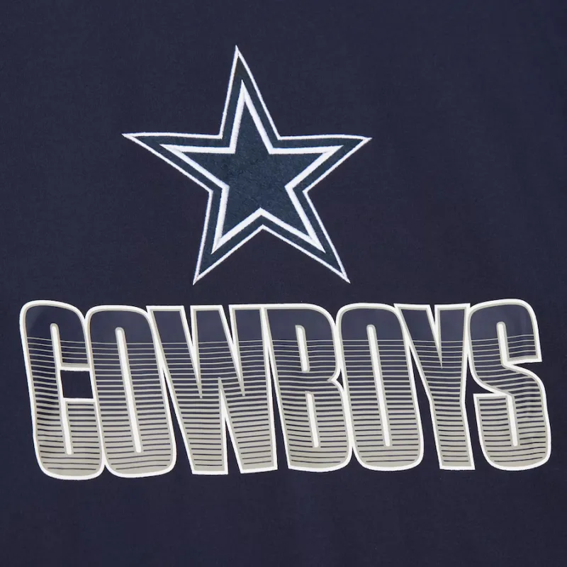Mitchell & Ness x NFL Dallas Cowboys Vintage Logo Allover T Shirt Men's Marine Blue-2