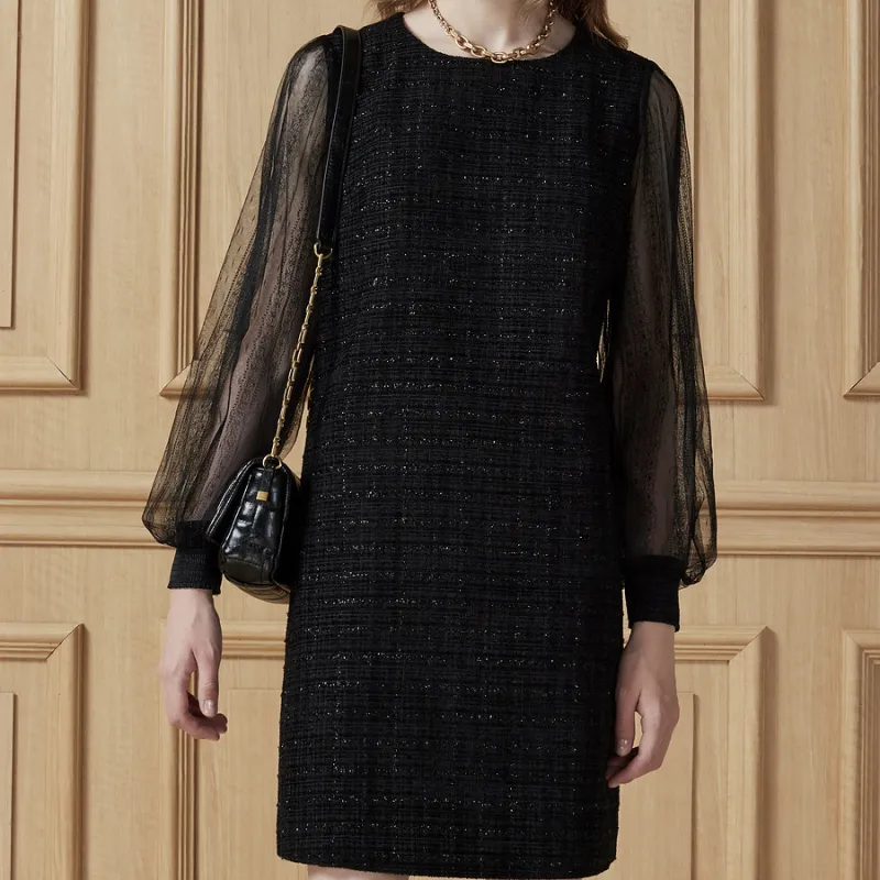 DKNY Long-Sleeved Dresses Women's Black-1