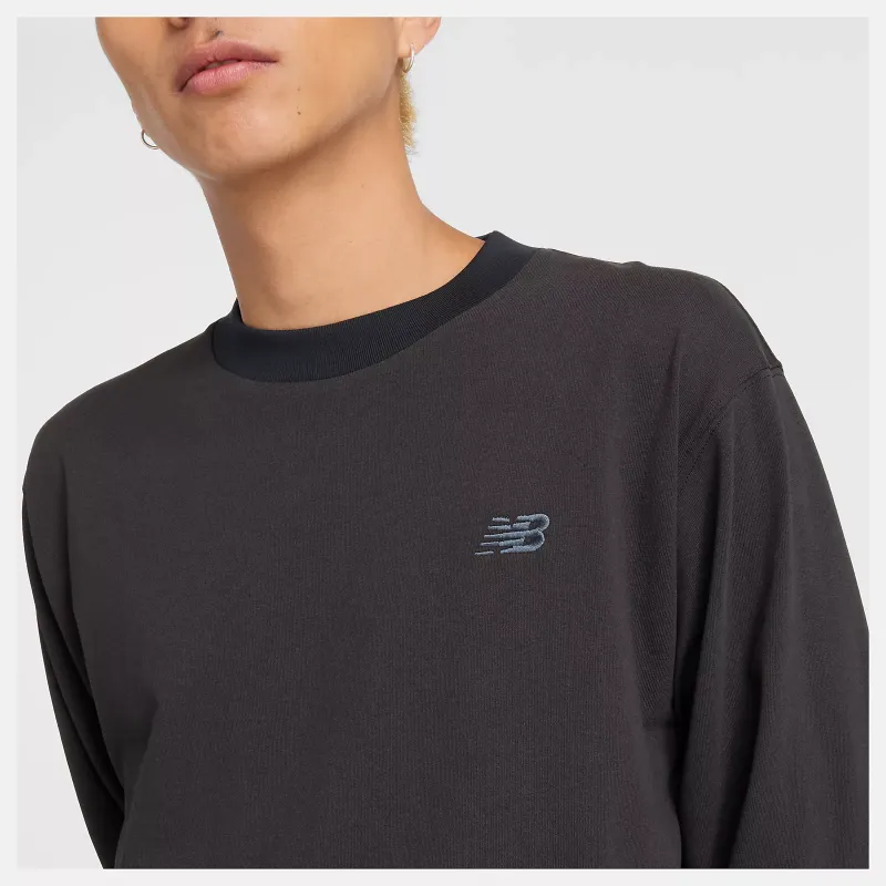 New Balance Athletics Cotton Long Sleeve T Shirt Men's Black-4