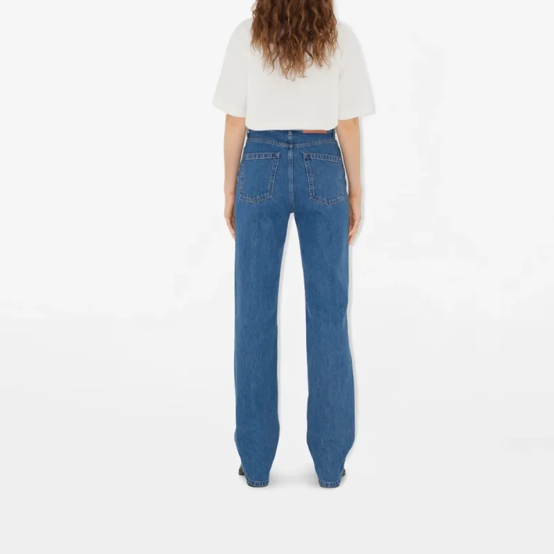Burberry High Waisted Straight Leg Jeans 'Classic Blue'-4