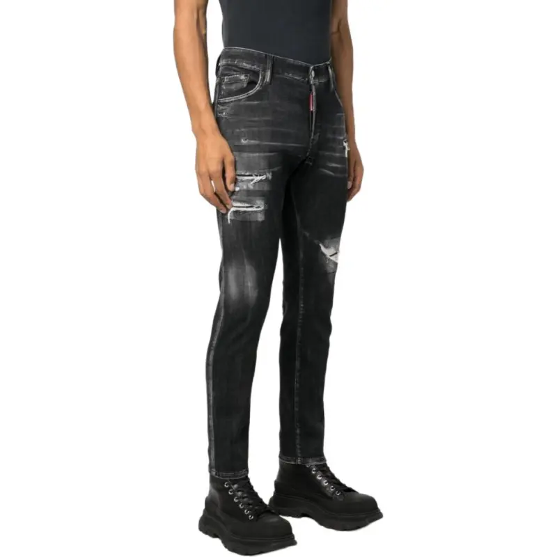 DSQUARED 2 Logo Patch Distressed Skinny Jeans-2