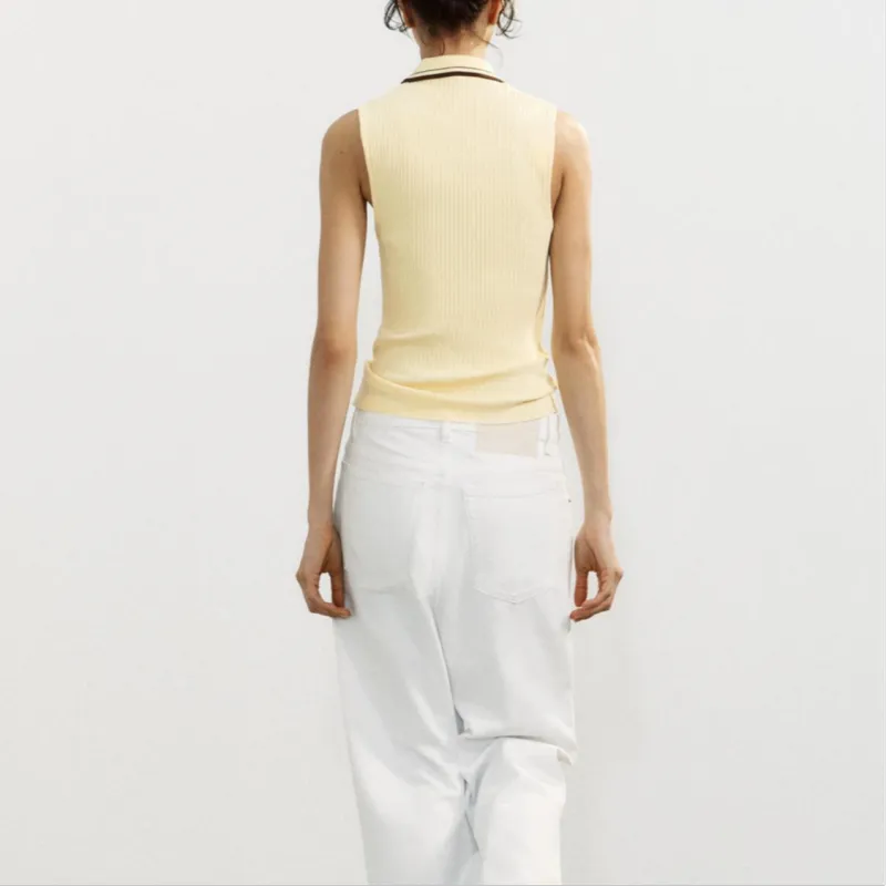 ZARA Polo Shirt Women's Light Yellow-2