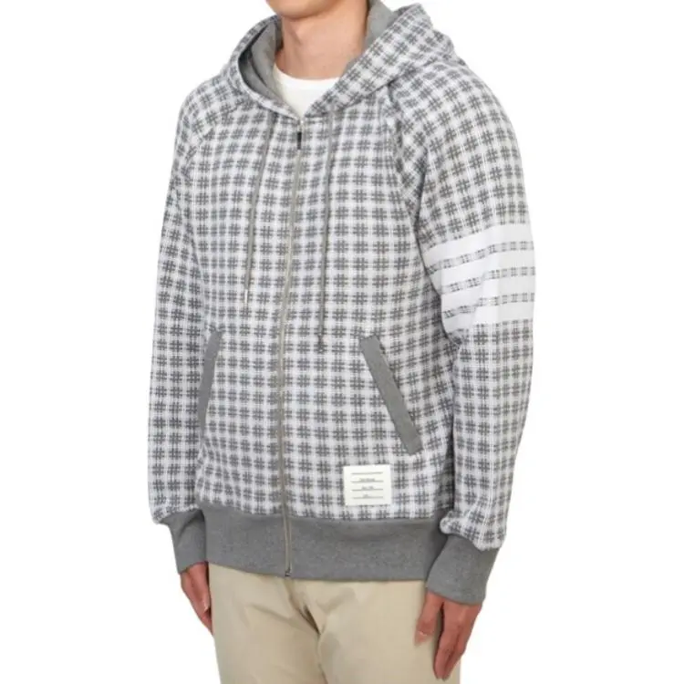 THOM BROWNE Checkered Zip Up Jacket-4