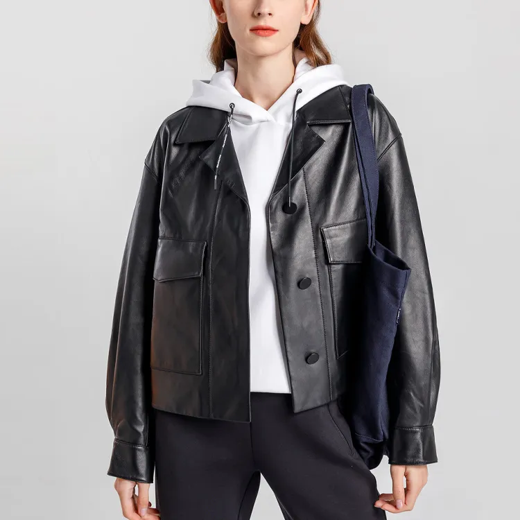 FILA Leather Jackets Women's Black-2