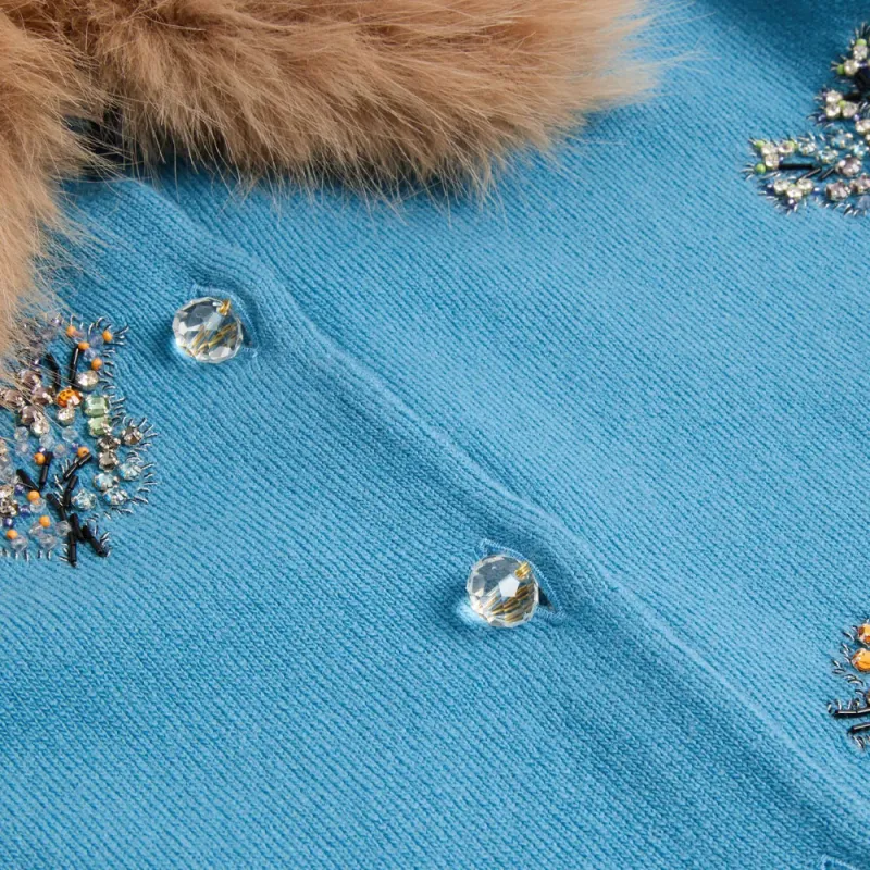 Valentino Embellished Three Quarter Sleeved Cardigan-8